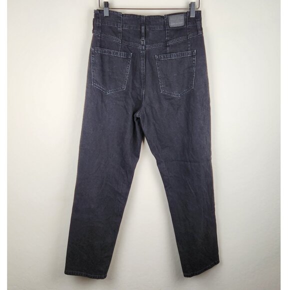 American Eagle High Rise Paperbag Mom Jeans Washed Black sz 6 - Picture 2 of 10